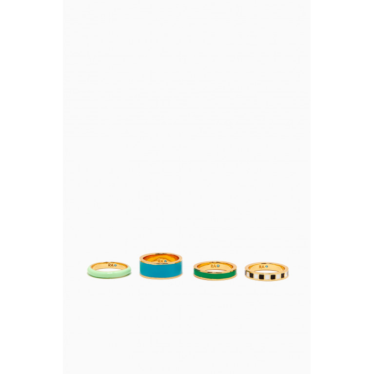 Roxanne Assoulin - A Dash Of Cool Pools Ring Set in Gold-plated Brass