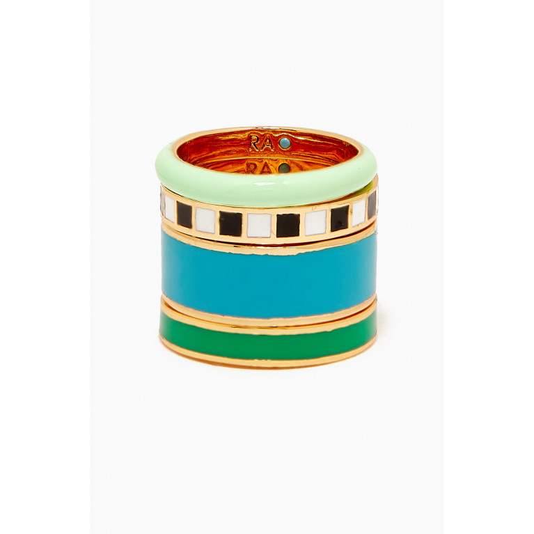 Roxanne Assoulin - A Dash Of Cool Pools Ring Set in Gold-plated Brass