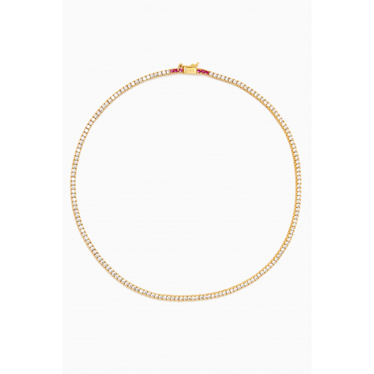 Roxanne Assoulin - Rally Tennis Necklace in Gold-plated Brass Gold