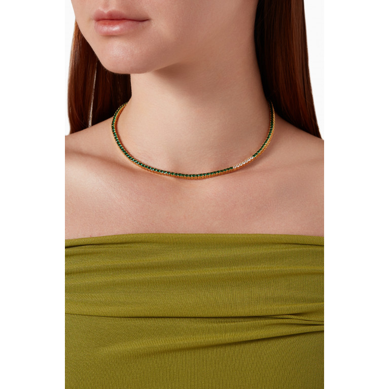Roxanne Assoulin - Baseline Tennis Necklace in Gold-plated Brass