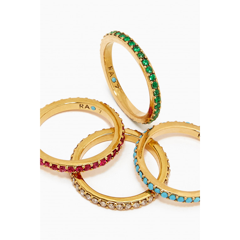 Roxanne Assoulin - I'm With The Bands Ring Set in Gold-plated Brass
