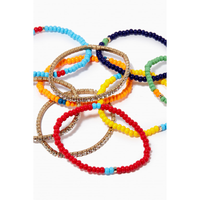 Roxanne Assoulin - Pastiche Bead & Crystal Bracelets, Set of 9