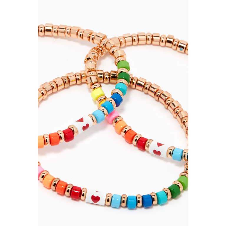 Roxanne Assoulin - Little Letters Enamel Bead Bracelets, Set of 3