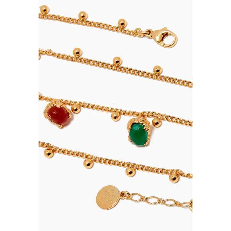 Gas Bijoux - Lucce Multi-stone Necklace in Gold-plated Metal