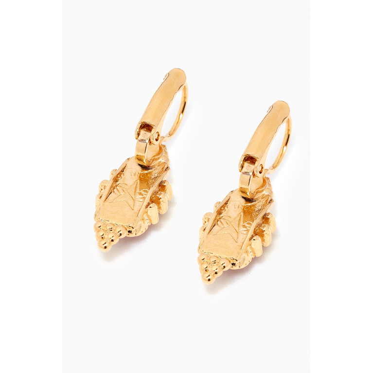 Gas Bijoux - Gas Bijoux - Bo Serti Drop Earrings in Gold-plated Metal Orange