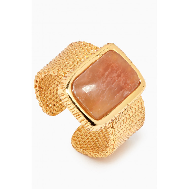 Gas Bijoux - Totem Pierre Ring in Gold-plated Metal Pink