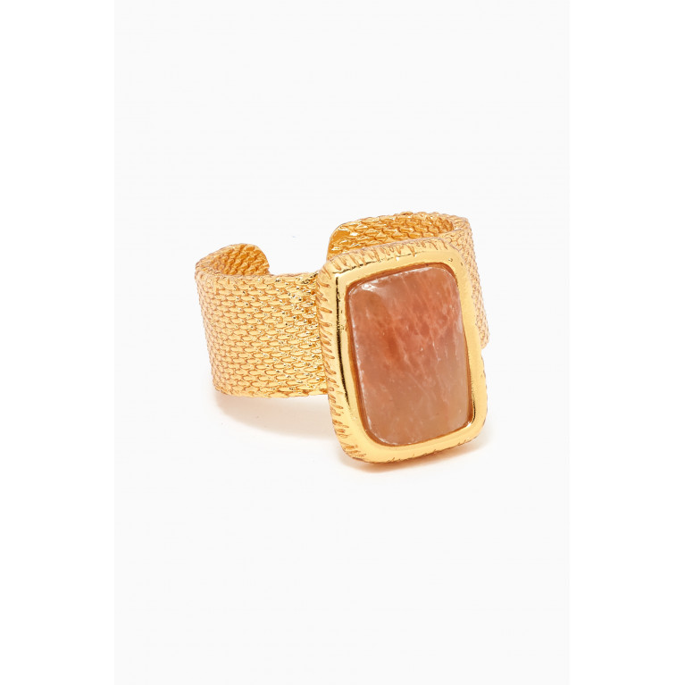 Gas Bijoux - Totem Pierre Ring in Gold-plated Metal Pink