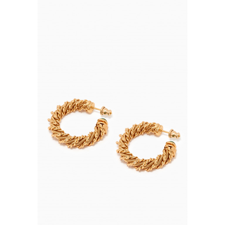 Gas Bijoux - Bonnie Cabochons Hoop Earrings in Gold-plated Metal