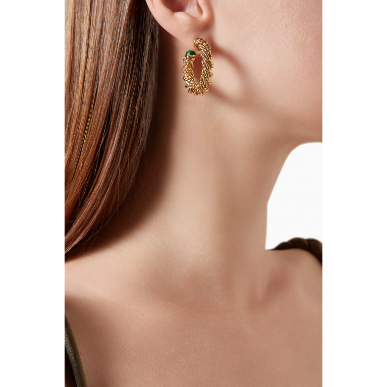 Gas Bijoux - Bonnie Cabochons Hoop Earrings in Gold-plated Metal