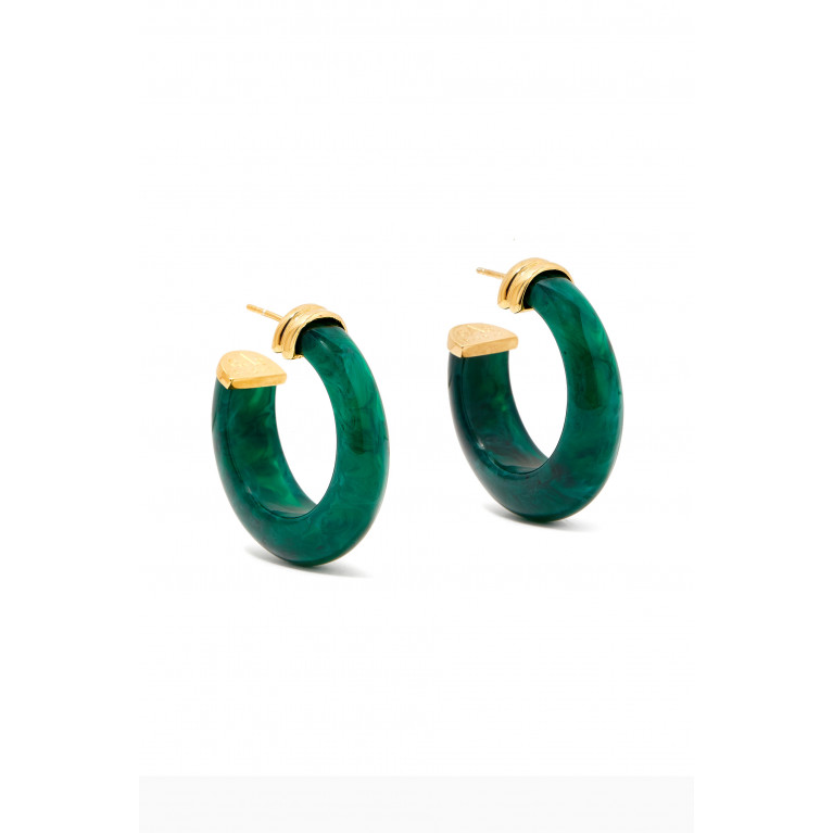 Gas Bijoux - Abalone Hoop Earrings in Gold-plated Metal & Acetat