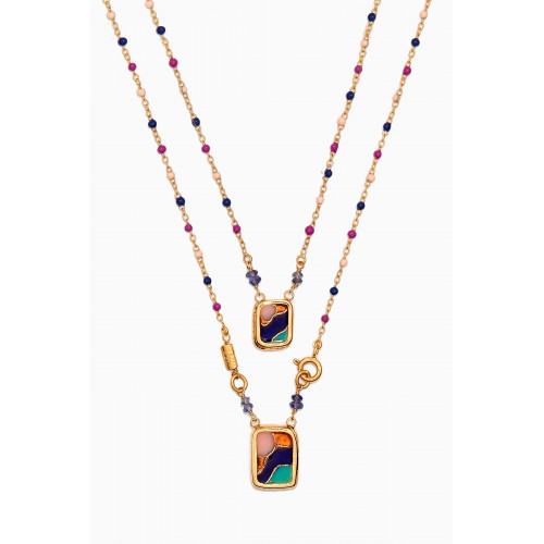 Gas Bijoux - Totem Enamel Pendant Necklace in Gold-plated Metal