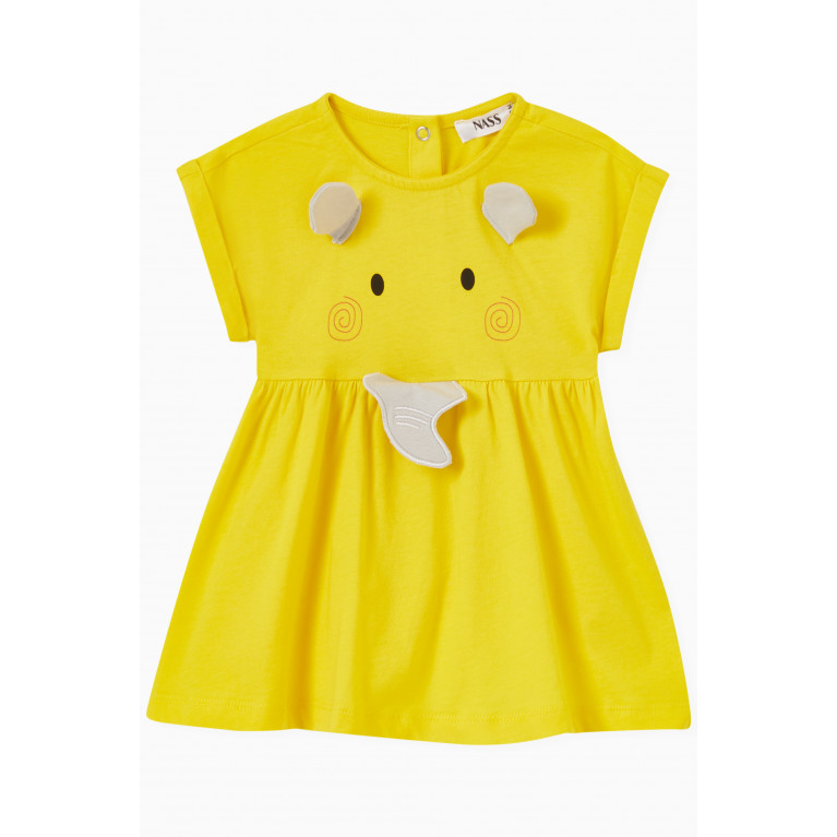NASS - Ellie Elephant Flared Dress Yellow