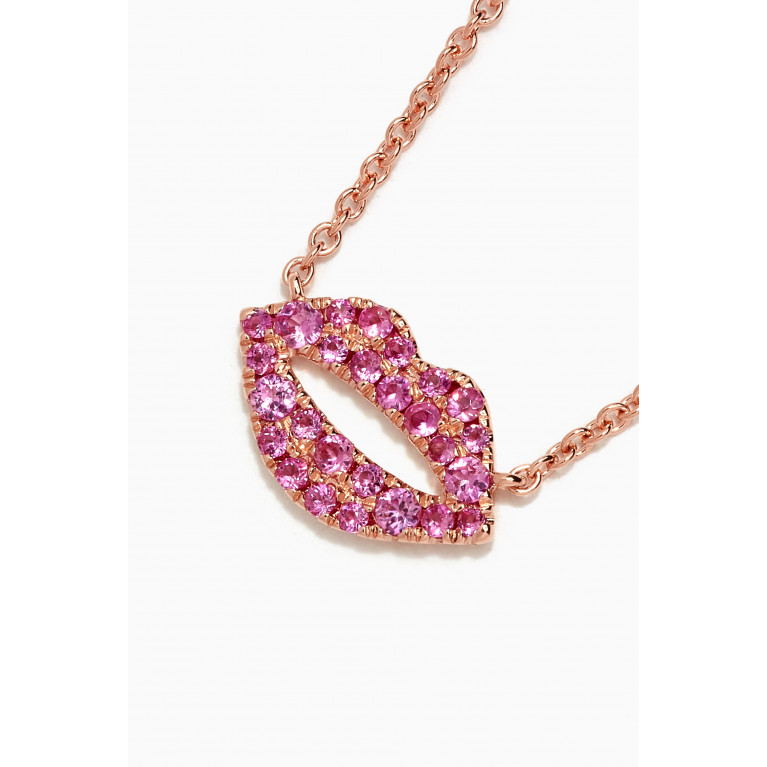 Roxanne First - Scarlett Kiss Pink Sapphire Necklace in 14kt Rose Gold