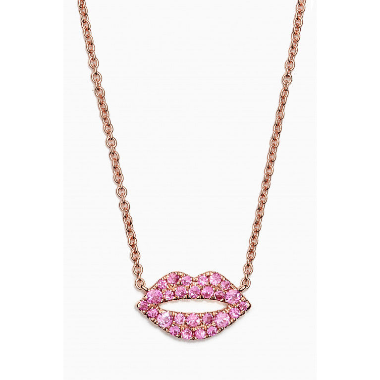 Roxanne First - Scarlett Kiss Pink Sapphire Necklace in 14kt Rose Gold