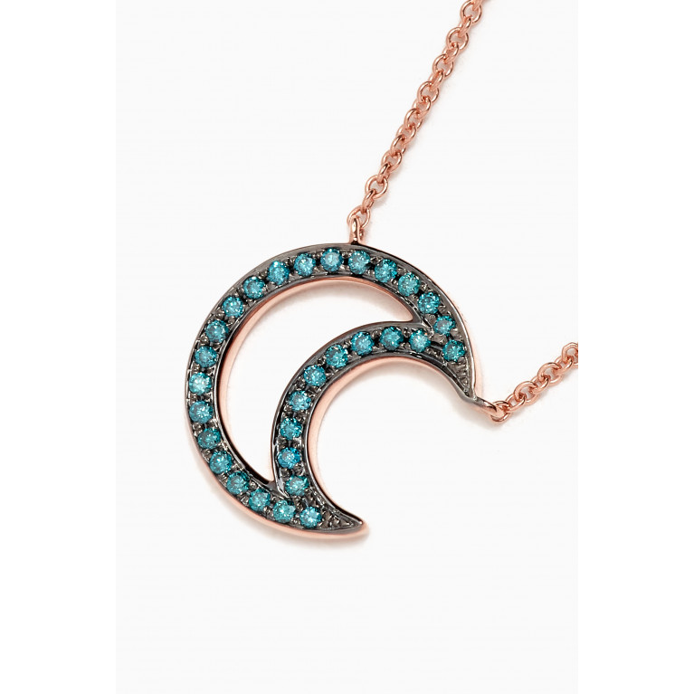 Roxanne First - Once in a Blue Moon Sapphire Necklace in 14kt Rose Gold