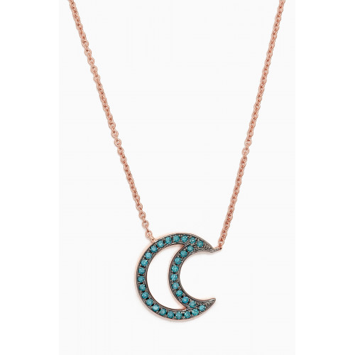 Roxanne First - Once in a Blue Moon Sapphire Necklace in 14kt Rose Gold