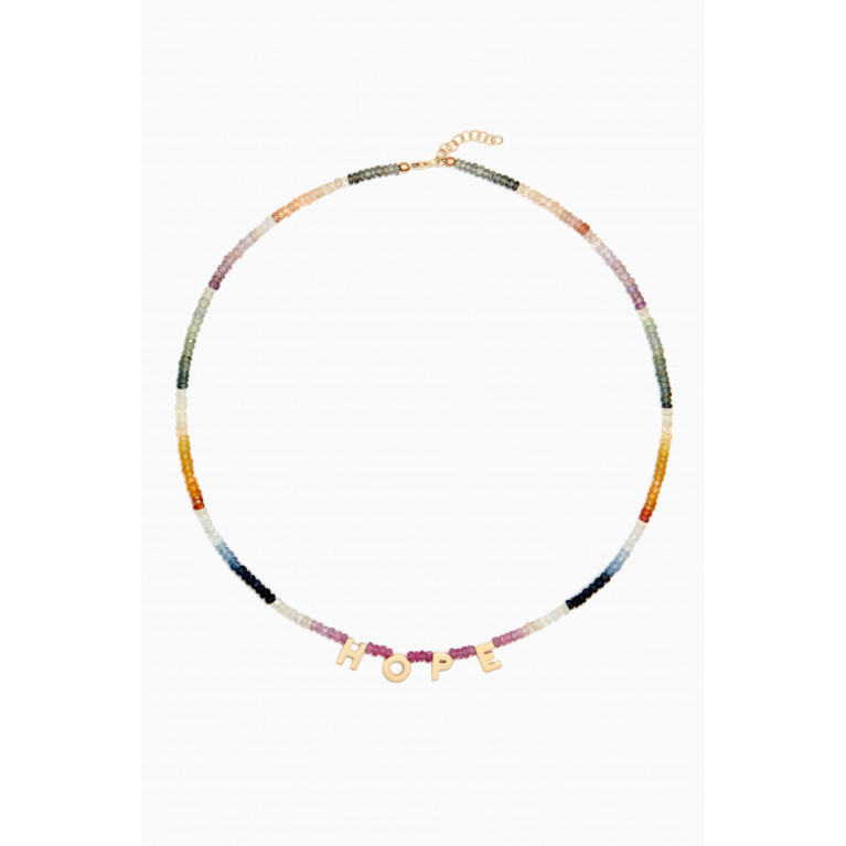 Roxanne First - "Hope" Necklace in Rainbow Sapphire Beads