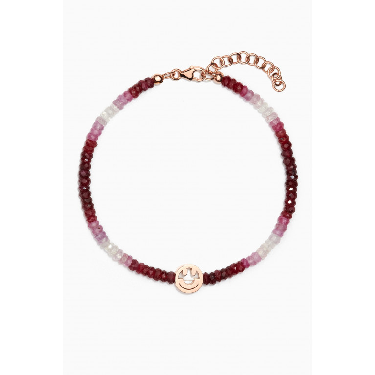 Roxanne First - The Smiley Bracelet in Ruby Beads