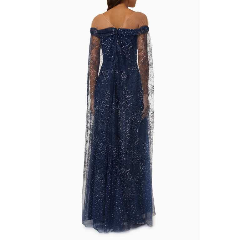 Marchesa Notte - Tulle-overlay Embellished Gown