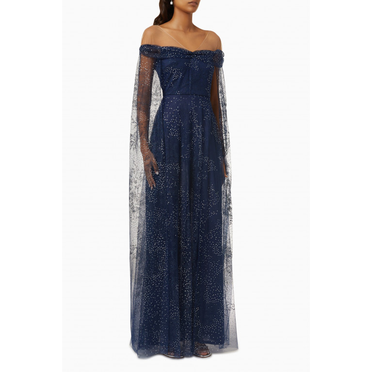 Marchesa Notte - Tulle-overlay Embellished Gown