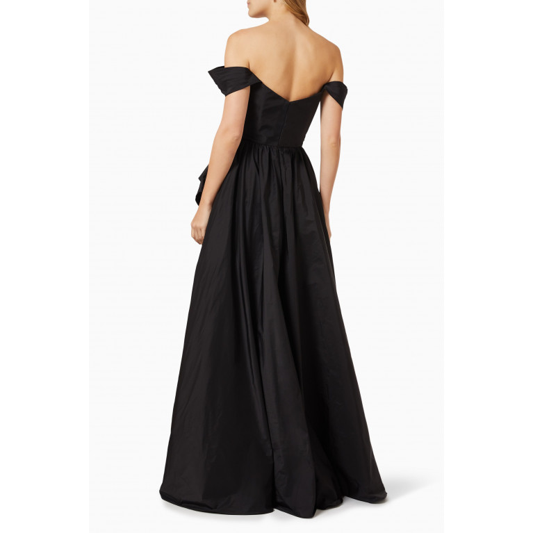 Marchesa Notte - Off-shoulder Ball Gown in Taffeta Black