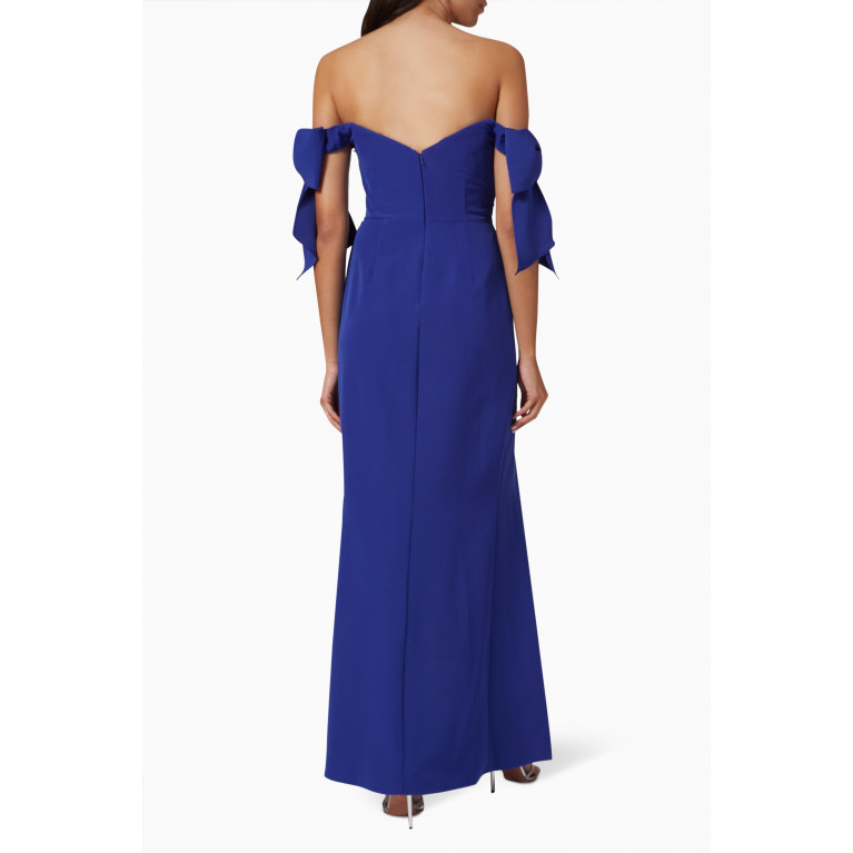Marchesa Notte - Off-shoulder Column Gown in Stretch-crepe