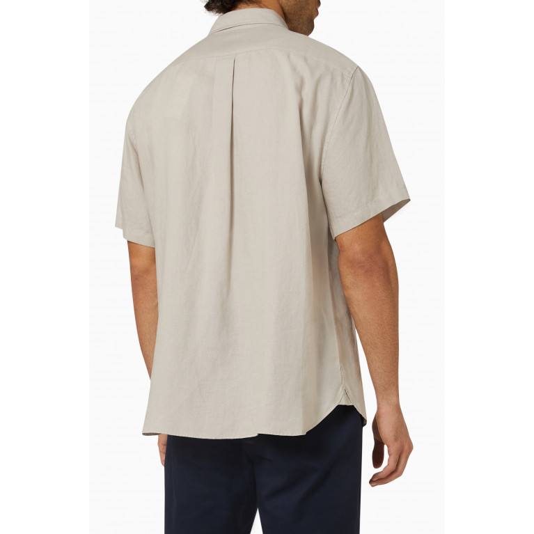 Vince - Short-sleeved Shirt in Linen Neutral