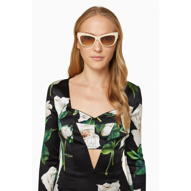 Dolce & Gabbana - New Print Cat Eye Sunglasses in Acetate