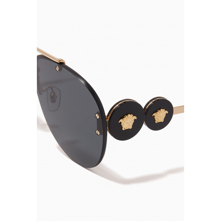 Versace - Double Medusa Pilot Sunglasses in Metal