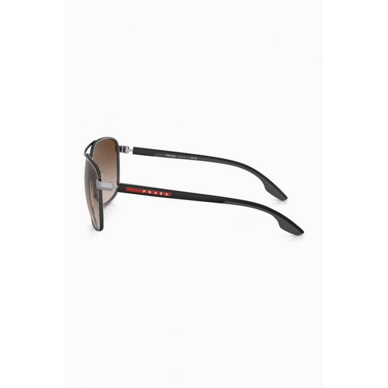 Prada - Linea Rossa Aviator Sunglasses in Metal