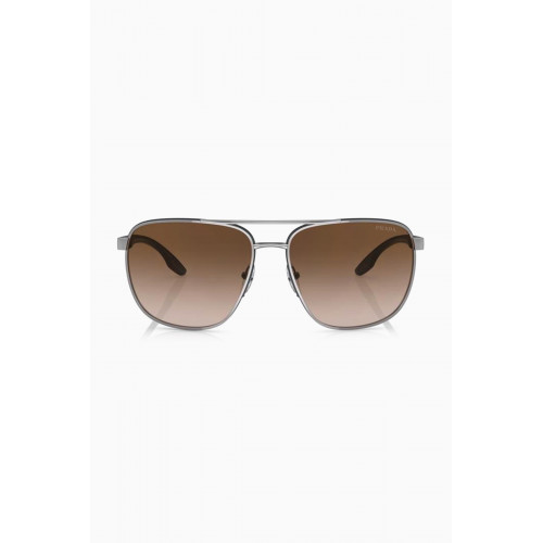 Prada - Linea Rossa Aviator Sunglasses in Metal