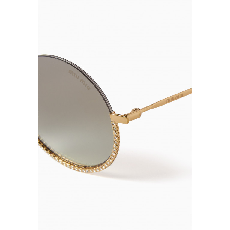 Miu Miu - Round Sunglasses in Metal