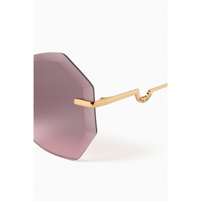 Miu Miu - Irregular Sunglasses in Metal