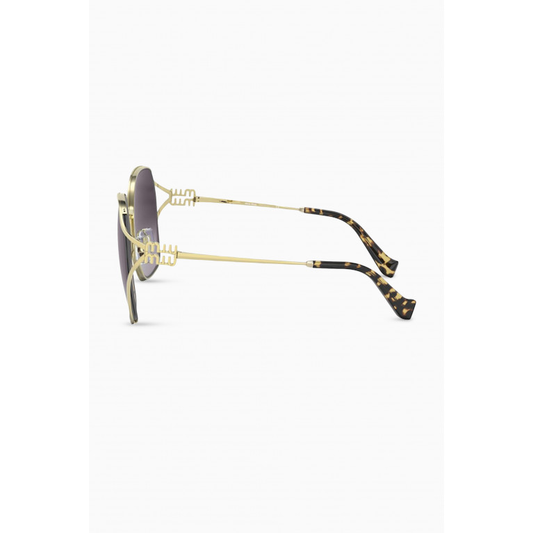 Miu Miu - Oversized Sunglasses in Metal