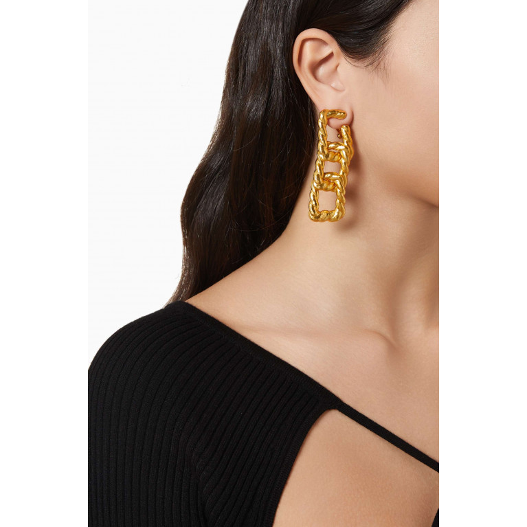 VALÉRE - Angelica Triple Twist Earrings in 24kt Gold-plated Brass