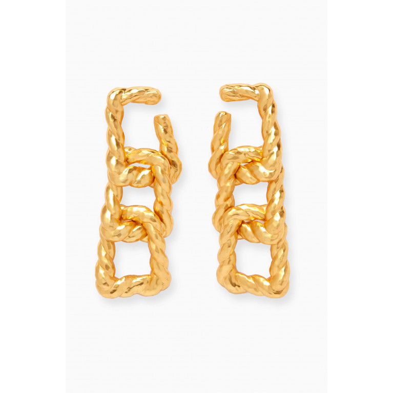 VALÉRE - Angelica Triple Twist Earrings in 24kt Gold-plated Brass