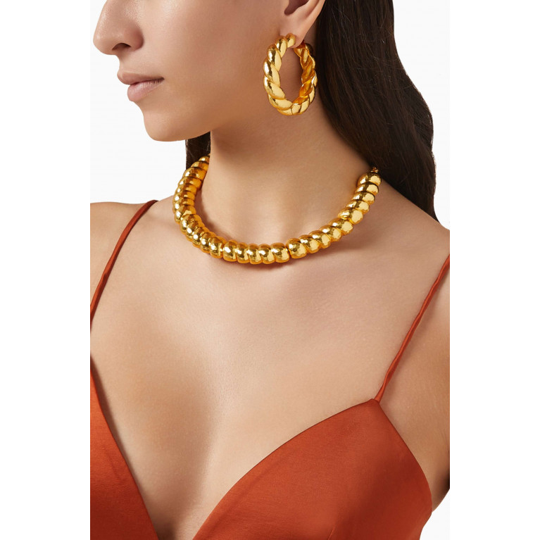 VALÉRE - Viviana Twist Earrings in 24kt Gold-plated Brass