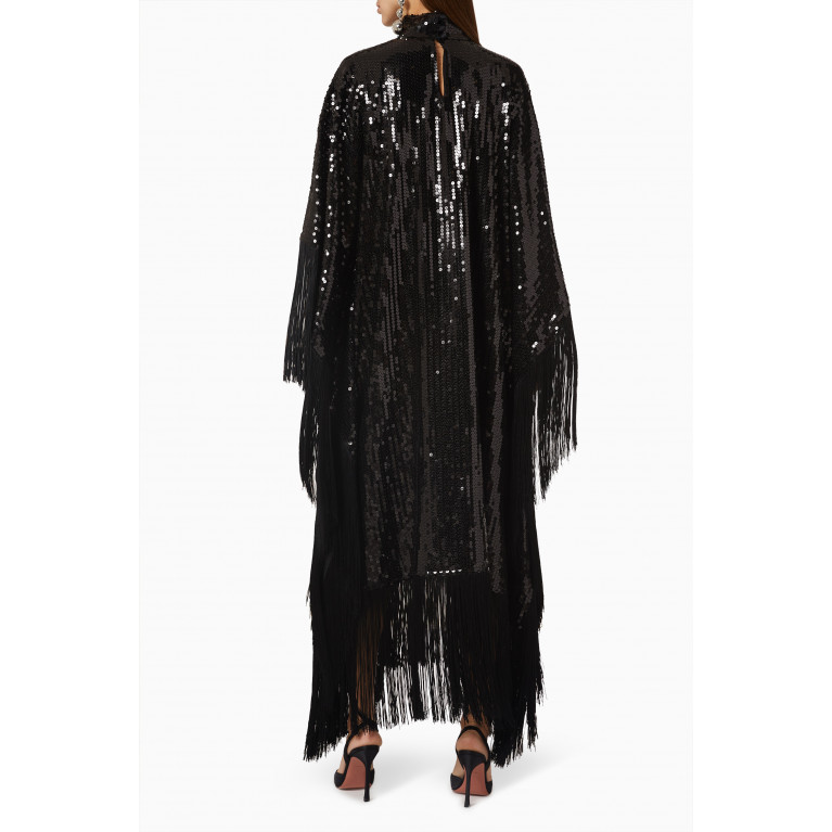 Taller Marmo - Mrs Ross Disco Fringed Sequined Kaftan in Crepe