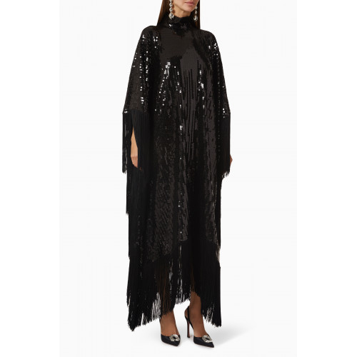 Taller Marmo - Mrs Ross Disco Fringed Sequined Kaftan in Crepe