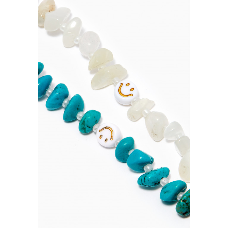 T Balance - Smiley Moonstone & Turquoise Crystal Anklet