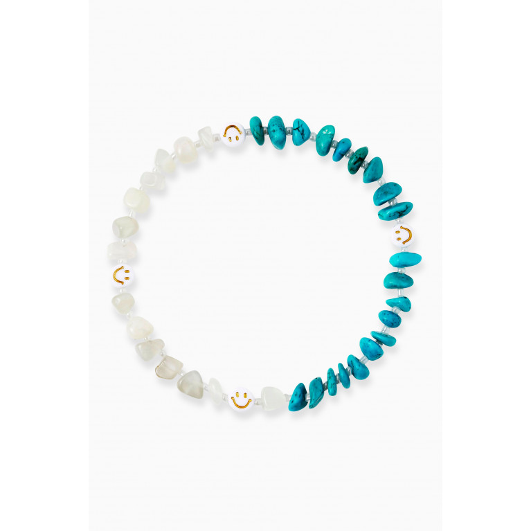 T Balance - Smiley Moonstone & Turquoise Crystal Anklet