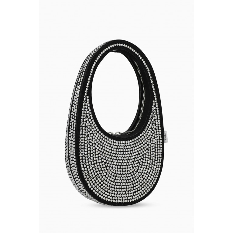 Coperni - Mini Swipe Bag in Crystal Embellished Leather Black
