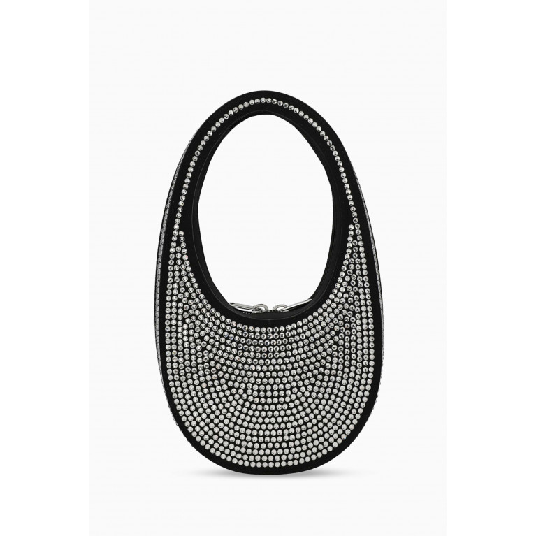 Coperni - Mini Swipe Bag in Crystal Embellished Leather Black