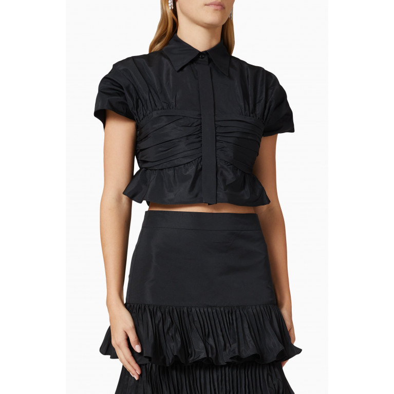 Alexis - Arina Ruched Crop Top in Satin