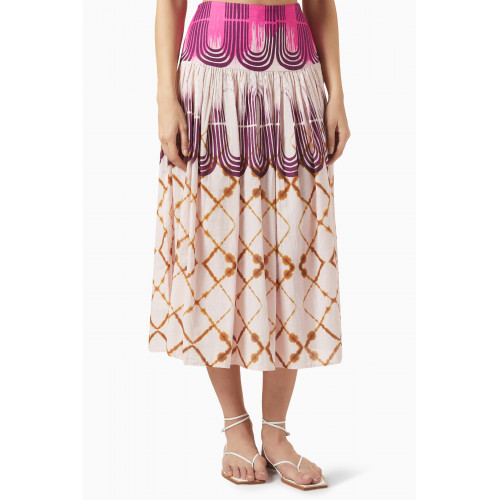 Alexis - Serrano Skirt in Cotton Linen Pink