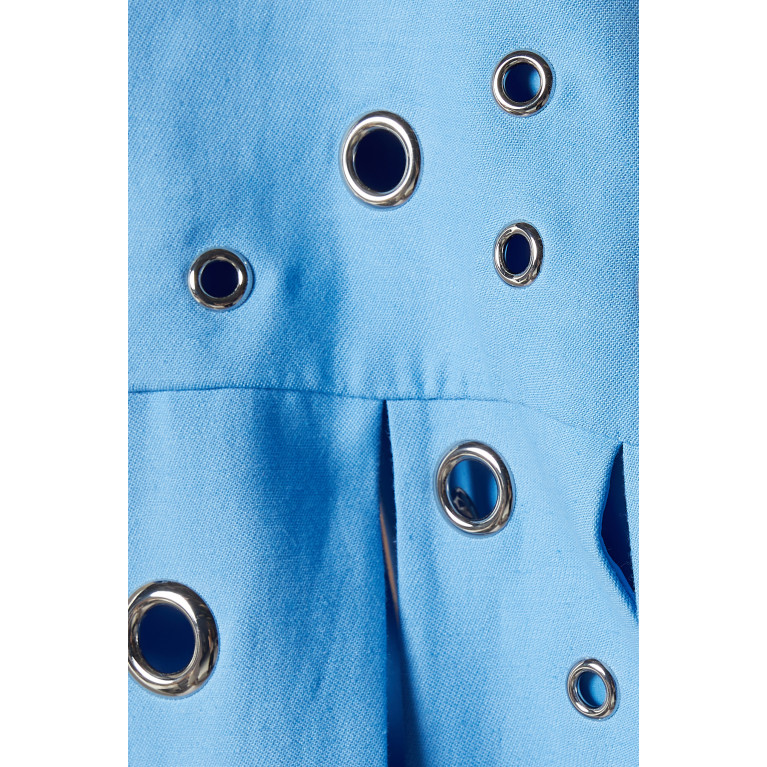 Alexis - Stasia Midi Dress in Linen-blend Blue