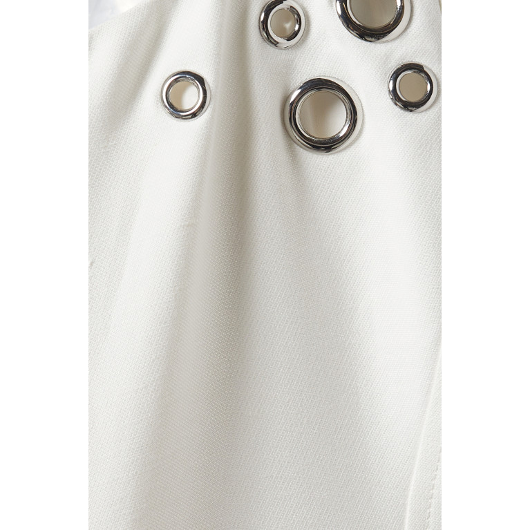 Alexis - Stasia Midi Dress in Linen-blend White