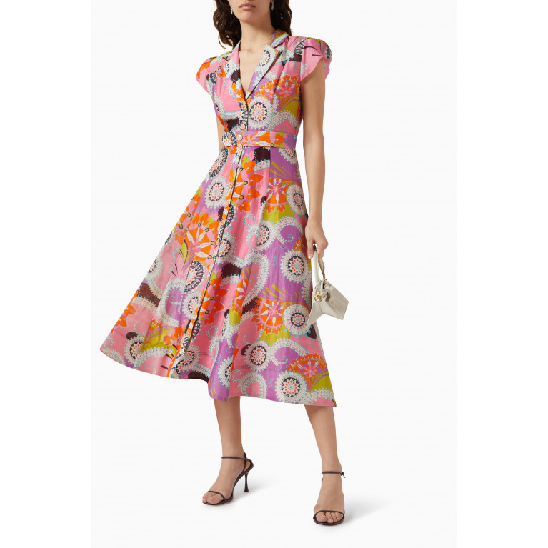 Alexis - Verona Midi Dress in Silk-linen