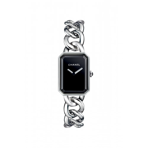 CHANEL - Large version, steel, black-lacquered dial