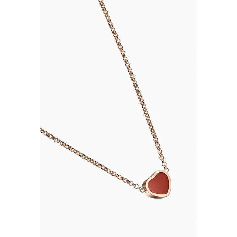 Chopard - My Happy Hearts Carnelian Necklace in 18kt Rose Gold